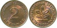 Deutschland 2 Pfennig 2 Pfennig 1959 F herrliche Patina J 381 -