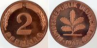 Deutschland  2 Pfennig 1967G PP Eisen! Polierte Platte
