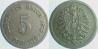 Deutschland 5 Pfennig Fehlprägung 5 Pfennig 1876 F Münzzeichen doppelt J 003 -