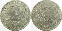 Deutschland 1/2 Mark 1/2 Mark 1908J s/ss J 016 -