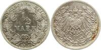 Deutschland 1/2 Mark 1/2 Mark 1908G ss J 016 -