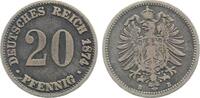 Deutschland 20Pfennig 20 Pfennig 1874 B s/ss WS: stark doppelt J 005 -