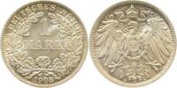 Deutschland 1 Mark 1 Mark 1908 A J 017 leichte Patina Kaiserreich -