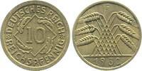 Deutschland 10 Pfennig 10 Reichspfennig 1930 F vz/stgl min fleckig -