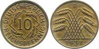 Deutschland 10 Pfennig 10 Reichspfennig 1932 D ss/vz J 317 -