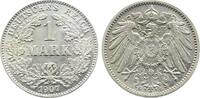Deutschland 1 Mark 1 Mark 1907 G Fehlprägung 7 doppelt schöne Patina -