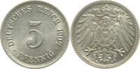 Deutschland 5 Pfennig 5 Pfennig 1907 G pfr/st J 012 -