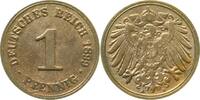 Deutschland 1 Pfennig 1 Pfennig 1899 A vz Rückseite schwach geprägt J 010 -
