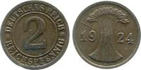 Deutschland 2 Pfennig Fehlprägung 2 Pfennig 1924 J Stempelriss 19 doppelt J 314 -