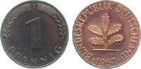 Deutschland 1 Pfennig 1 Pfennig 1967 G PP herrliche dunkle Patina! J 380 -