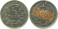 Deutschland 0.5 Mark 0,5 Mark 1918F prägefrisch Lichterrader Prägung Stempelbruch -