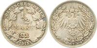 Deutschland 1/2 Reichsmark Fehlprägung 1/2 Mark 1915 F Lichterader Prägung -