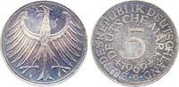 Deutschland 5 DM 5 Deutsche Mark 1969 G schöne Regenbogenpatina -
