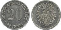 Deutschland 20 Pfennig 20 Pfennig 1876 C vz/stgl leichtes Zainende Patina J 005 -