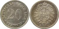 Deutschland 20 Pfennig 20 Pfennig 1875 D vz/st J 005 -