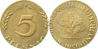 Deutschland 5 Pfennig Fehlprägung 5 Pfennig 1950J in 1Pfennig-Größe geprägt -