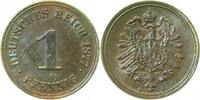 Deutschland 1 Pfennig 1 Pfennig 1877 A f. prfr schöne Patina J 001 -