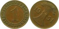 Deutschland 1 Pfennig 1 Reichspfennig 1931 D ss/vz Stempeldrehung 45° J 313 -