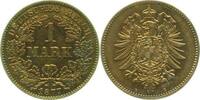 Deutschland 1 Mark 1 Mark Kaiserreich 1877 B vorzüglich/stempelglanz Patina J9 -