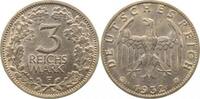 Weimarer Republik 3 Reichsmark 1932F f./prfr/f.stgl ! Erstabschlag !