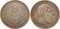 Deutschland 5 Mark 5 Mark Karl von Württemberg 1876 F sehr schön+ Patina Karl -