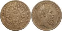Deutschland 5 Mark 5 Mark Karl von Württemberg 1876 F J 173 ss/vz Patina Karl -
