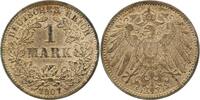 Deutschland 1 Mark 1 Mark 1907J prfr/f prfr selten, alte leichte Patina J 017 -