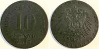 Deutschland 10 Pfennig 10 Pfennig 1917 ohne Münzzeichen J 298 Zink -