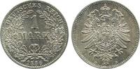 1 Mark 1886 Deutschland 1 Mark 1886D prfr/stgl, beginnende goldene Patina J 9 prfr/stg