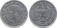 Deutschland 50 Pfennig 50 Reichspfennig 1930 D vz/stgl. minimale Randfehlerchen -