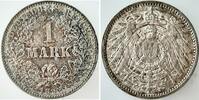 Deutschland 1 Mark 1 Mark 1893J vz/stgl, Adlerseite: Runde Patina Kreise -