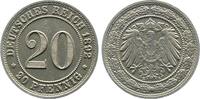 Deutschland 20 Pfennig 20 Pfennig 1892 E vz+ selten in der Erhaltung -