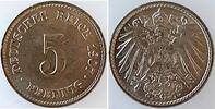 Deutschland 5 Pfennig 5 Pfennig 1907J stempelglanz selten -