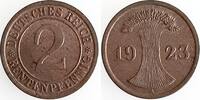 Deutschland 2 Rentenpfennig 2 Pfennig 1923A prfr fein ! Herrliche Patina -