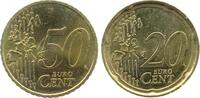 Deutschland  Fehlprägung 2 x Wertseite 50 Cent und 20 Cent mit Expertise stempelglanz