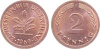Deutschland 2 Pfennig 2 Pfennig 191969 G ohne Ring geprägt, selten aus Sammlung Porth -