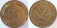 Deutschland 10 Pfennig 10 Pfennig 1949F bfr/st Stempeldrehung 45 extrem selten i.d. Erh -