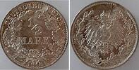 Deutschland 0,5 Mark 0,5 Mark 1918 F kleines Zainende prägefrisch/stempelglanz -