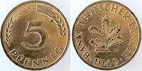 Deutschland 5 Pfennig 5 Pfennig 1949F BDL stgl, zaponiert aus Sammlung Porth -