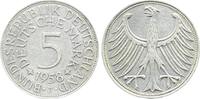 Deutschland 5 Deutsche Mark 5 DM 1958J ss/vz, minimalen Randfehler, leichter Patina -