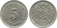 Deutschland 5 Pfennig 5 Pfennig 1894 E vz ! selten besser angeboten -