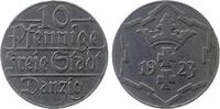 Deutschland  10 Pfennig Danzig 1923 sehr schön J D 05 Wappen