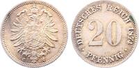 Deutschland 20 Pfennig 20 Pfennig 1874 C vz/st schöne Patina Archiv Franquinet -