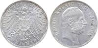 Deutschland 2 Mark 2 Mark 1904 E Sachsen J 129 vz/stgl min.Kerbchen Archiv Fran Georg -