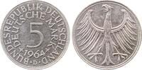 Deutschland 5 DM 5 DM 1964 D vz/st J 387, Erstabschlag, sehr selten -