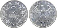 Deutschland 2 Reichsmark 2 Reichsmark 1931 G J 320 f.vz ! -