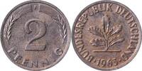 Deutschland 2 Pfennig Variante 2 Pfennig 1963 F Münzzeichen groß, hoch 26V1 J 381 -