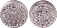 Deutschland 50 Pfennig Fehlprägung 50 Pfennig 1930A dezentriert J324 extrem selten! -