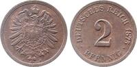 Deutschland 2 Pfennig 2 Pfennig 1875 F fast prägefrisch J 002 -