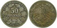 Deutschland 50 Pfennig 50 Pfennig 1877 H ss J 008 Patina -